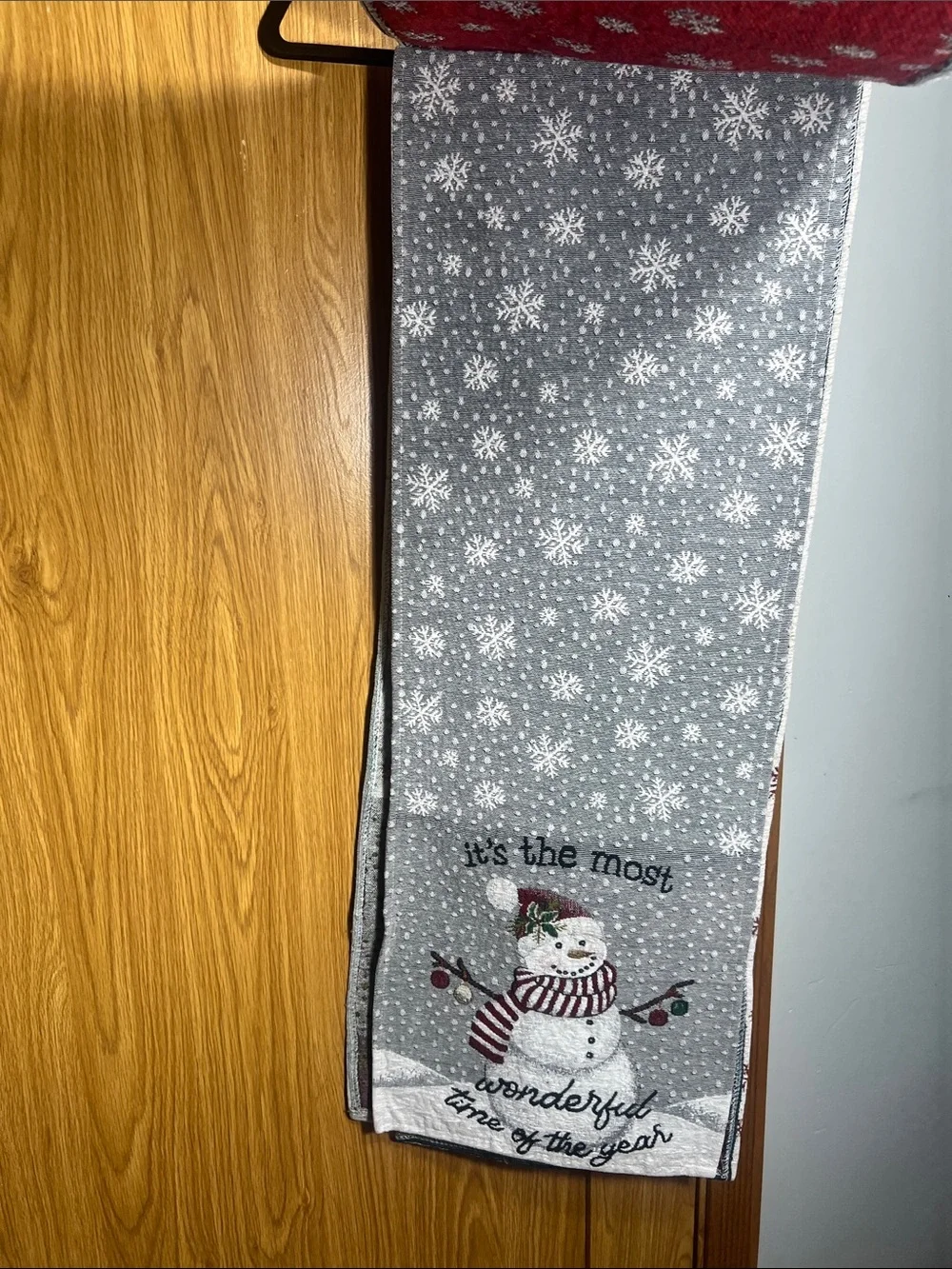 2 Holiday table runners with Red Snowflake & Vintage Truck Design